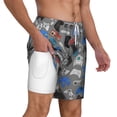 thumbnail image 3 of Picia Video Game pattern Mens Swim Trunks with Compression Liner Stretch Beach Shorts Quick Dry with Zipper Pockets No-Chafing Board Shorts-Large, 3 of 9