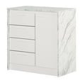 thumbnail image 2 of South Shore Myro Compact Kitchen Island with Storage, in Faux White Marble and White, 2 of 19