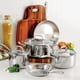 thumbnail image 2 of Batería de cocina Tramontina de 8 piezas de acero inoxidable tricapa, 2 of 9