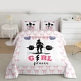 thumbnail image 2 of Feelyou Sport Weightlifting Twin Comforter Sets, Pink Princess Bow Bedding Set, 2-Piece, 2 of 8