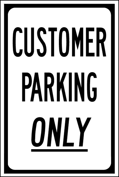 36x24 Customer Parking Only Victorian Frame Premium Acrylic Sign CGSignLab 2468252_5absw_36x24_None