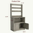 thumbnail image 3 of Ataucjin Coffee Bar Cabinet,Microwave Stand Bakers Rack Cabinet with Power Outlet and Storage,Thickened Counter,Farmhouse Bakers Rack Kitchen Cabinet,Freestanding Kitchen Bakers Rack with Storage, 3 of 7
