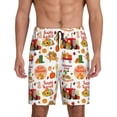 thumbnail image 1 of Balery Fall Farm Pumpkin Pantalones cortos de pijama de punto de algodón para hombre con cinturilla y bolsillos-Medium, 1 of 6