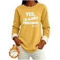 thumbnail image 4 of YanHoo Fleece Sweatshirt for Women Trendy Letter Print Crewneck Pullover Tops Fall Casual Loose Fit Sweatshirts, 4 of 7