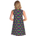 thumbnail image 2 of Bixox Mardi Gras Carnival3 Print Women's Sleeveless A-Line Dress with Pockets, Casual Knee-Length Tank Dress for Summer-3X-Large, 2 of 7