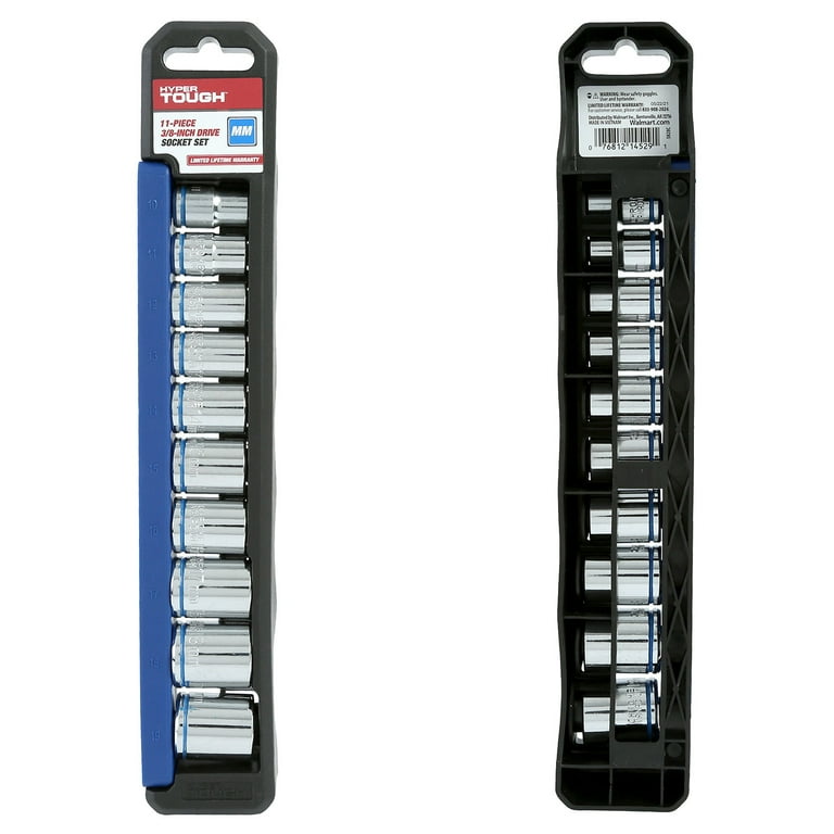 Hyper Tough 11-Piece 3/8 Inch Drive Metric Socket Set Chrome