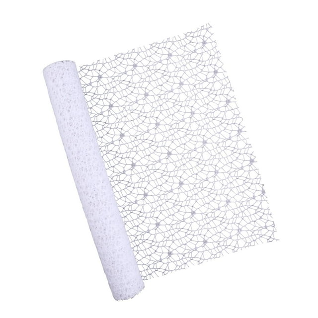 simhoa Filet Jacquard Créatif pour Fournitures de Fleuriste Cadeaux de Mariage Blanc