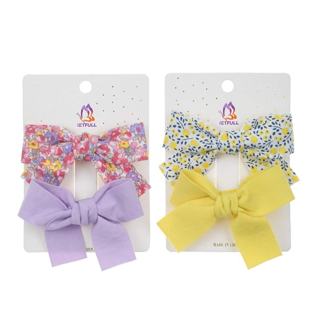 Pinzas de pelo de mariposa para niñas, mini pinzas de pelo para mujer, accesorios de pelo de 3 pulgadas, 4 piezas, pinzas de pelo para niñas, soporte de cola de caballo para bebé Feliz Sencillez
