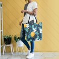 thumbnail image 4 of FORMRS Womens Canvas Tote Bag with Zipper Inner Pocket Shoulder Handbag, Lemon Leaves, 4 of 7