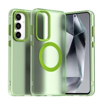 Candy Color Translucent Phone Case for Samsung Galaxy S25 Plus, Compatible with MagSafe - Ultra Slim Lightweight Shockproof Protective Anti-Yellow Phone Cover Designed for Galaxy S25 Plus, Green