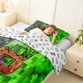 thumbnail image 4 of Castle Fairy Pixelated Miners Letter B Twin Comforter Sets 3-Piece for Kids,Gaming Blocks Bedding Set, 4 of 6