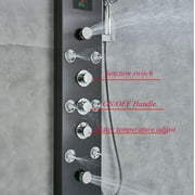 Senlesen Black Shower Panel Tower LED Rain Shower Faucets Massage System Body Jet Sprayer