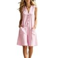 thumbnail image 3 of Sentmoon Short Overalls Solid Color Sleeveless V Neck Spring Rompers for Women Button Down Breathable Loose Fit Romper Dresses for Women with Pockets, 3 of 8