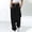 Black, variant on Women's Wide Leg Sweatpants with Pockets and Elastic Waist for Loose Fit Comfort