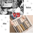 thumbnail image 2 of 2 piezas organizador de pantalones vaqueros cajón de almacenamiento pantalones armario de malla plegable, armario de gran capacidad divisores de caja para ropa pantalones cajón almacenamiento, 2 of 8