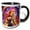 Black/White, variant on 3drose, Cat Woman. Stunning Redhead Cat Girl Against the Purple Colors Gift, 15oz Two-tone Red Mug