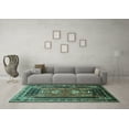thumbnail image 3 of Ahgly Company Indoor Round Persian Turquoise Blue Traditional Area Rugs, 5' Round, 3 of 4