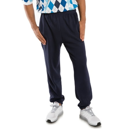 Vibes Men's Fleece Pull-On Sweatpants Relaxed Fit Elastic Bottom