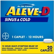 Aleve-D Sinus & Cold Medicine, 12 Hour Multi-Symptom Relief Caplets, 20 Count