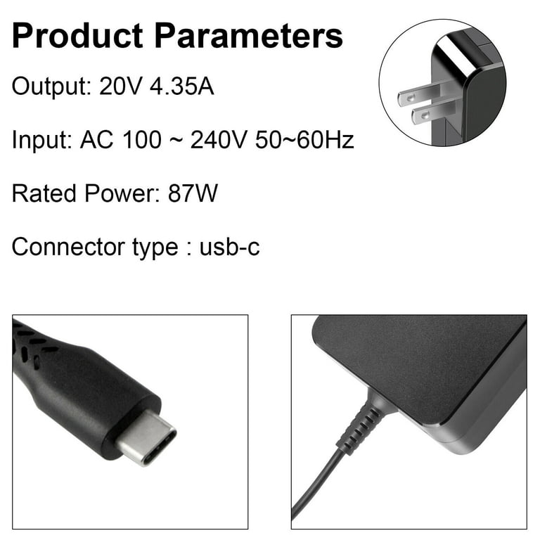 Chargeur 87W + Cable USB-C USB-C pour MacBook