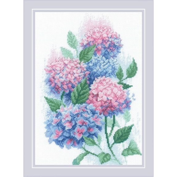RIOLIS Counted Cross Stitch Kit 8.25"X11.75"-Graceful Hydrangeas