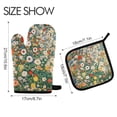 thumbnail image 2 of Yayeee Oven Mitts and Pot Holder Set of 4 Heat Resistant Kitchen Gloves Baking Hot Pad, Beige Floral Garden, 2 of 5