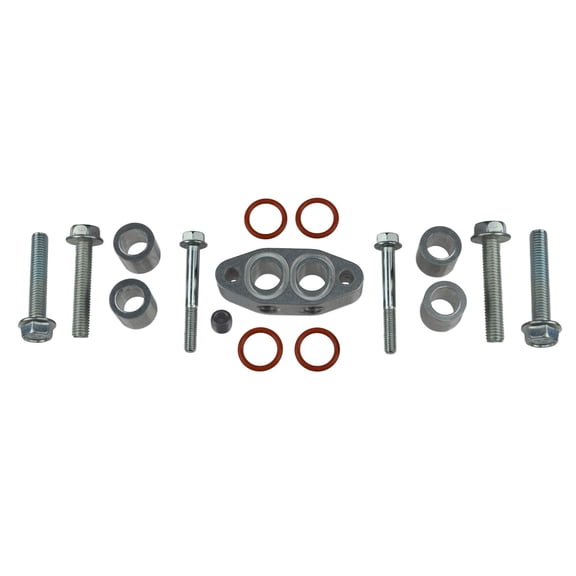 ICT Billet LS Turbo Oil Feed Line Adapter - Cooler Spacer for LS3 Camaro Supply Hose 551591