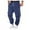 Navy, variant on Men's Athletic Fit Stretch Chino Pants Men's Casual Sports Joggers with Woven Pocket and Leather Logo for Comfortable Athletic Wear