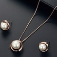 thumbnail image 4 of SPRING PARK Women Necklace Set Faux Pearl Jewelry Earrings Wedding Round Fashion Bridal Pendant, 4 of 8