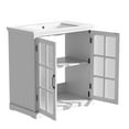 thumbnail image 2 of Christopher Knight Home 30" Bathroom Vanity with Ceramic Sink, Blurred Glass Doors, Wood Frame, White, 2 of 9