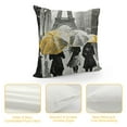 thumbnail image 4 of YINGXI Throw Pillow Cover Square Oil Painting Paris European City Landscape Eiffel Tower Black White and Yellow Polyester Decor Hidden Zipper Print Pillowcases 18x18in, 4 of 5