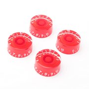 Angle View: Red Black Gold Speed Control Tone Volume Knobs for LP Les Paul Guitar Pack of 4
