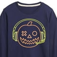 thumbnail image 3 of Instant Message - Neon Pumpkin with Headphones - Toddler & Youth Long Sleeve Graphic T-Shirt, 3 of 6