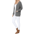thumbnail image 4 of YEMAK Women's Long Sleeve Chunky Waffle Knit Open Front Sweater Cardigan HK8246-GREY-ML, 4 of 4