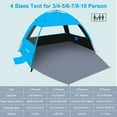 thumbnail image 4 of Gorich Beach Tent for 3/4/6/8 Person, UPF 99+ UV Protection, Portable Sun Shelter, Easy Setup Sun Shade Beach Canopy with Carry Bag (Dark Shelter), 4 of 7