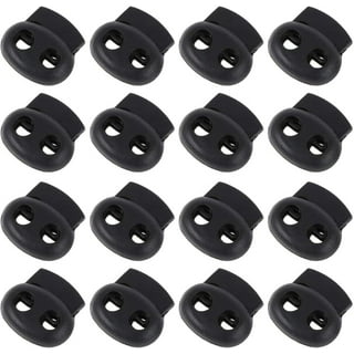 Thinp 15 Pieces Cord Locks for Drawstrings, Plastic Cord Locks Draw String  Clip Double Hole Spring Stop Toggle Stoppers for Drawstrings Bags Shoelaces