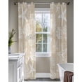 thumbnail image 4 of Rustic Coastal Sheer Curtains 63 Inch Length 2 Panels Set for Living Room/Bedroom, Sea Nautical Summer Beach Starfish Coral Kitchen Curtains Grommet Semi-Sheer Curtains Window Treatments 42"x63"x2, 4 of 7