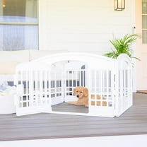 Carlson 24-Inch 4-Panel Plastic Pet Playpen with Door - White