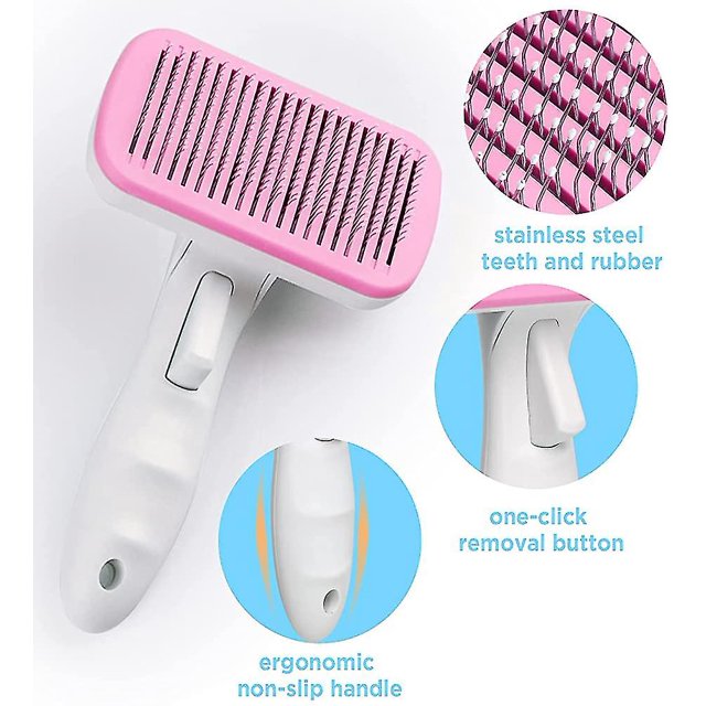 Cepillo para gatos, cepillo para perros, azul, las espinillas son más fáciles, cepillo para el pelo muerto autolimpiante para LingWen 8390612385650