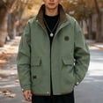 thumbnail image 2 of FYEGRE Men's Stand Collar Casual Jacket Slim Fit Outdoor Windbreaker Lightweight Comfortable Daily Wear Durable Soft Fabric Versatile Stylish Design Army Green XL, 2 of 5