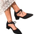 thumbnail image 6 of KEVCHE Womens Closed Toe Strappy Heels Low Block Chunky Heels, Comfortable Pointed Toe Short Heels Dress Shoes for Women, Casual Walking Pumps, 6 of 8