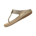 thumbnail image 2 of LSLJS Non-Slip Sandals Rhinestone Flower Hollow Fashion Flat Flip Flops, Women's Slippers, 2 of 6