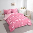 thumbnail image 2 of jejeloiu Kawaii Bow Tie 7-Piece Twin Bedding Sets,Cartoon Stars Print Bedding Comforter Set For Girls Teens Reversible, 2 of 7