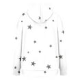 thumbnail image 6 of Women's Star Print Drawstring Hooded Sweatshirt with Pocket, Lightweight Oversized Long Sleeve Pullover Top, Casual Streetwear Fall Winter Comfort Wear, Aesthetic Soft Fleece Loungewear White S, 6 of 8