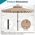 thumbnail image 3 of Gymax 10 FT Patio Umbrella w/Push Button Tilt & Crank 2-Tier Vented Top 8 Metal Ribs Brown, 3 of 10