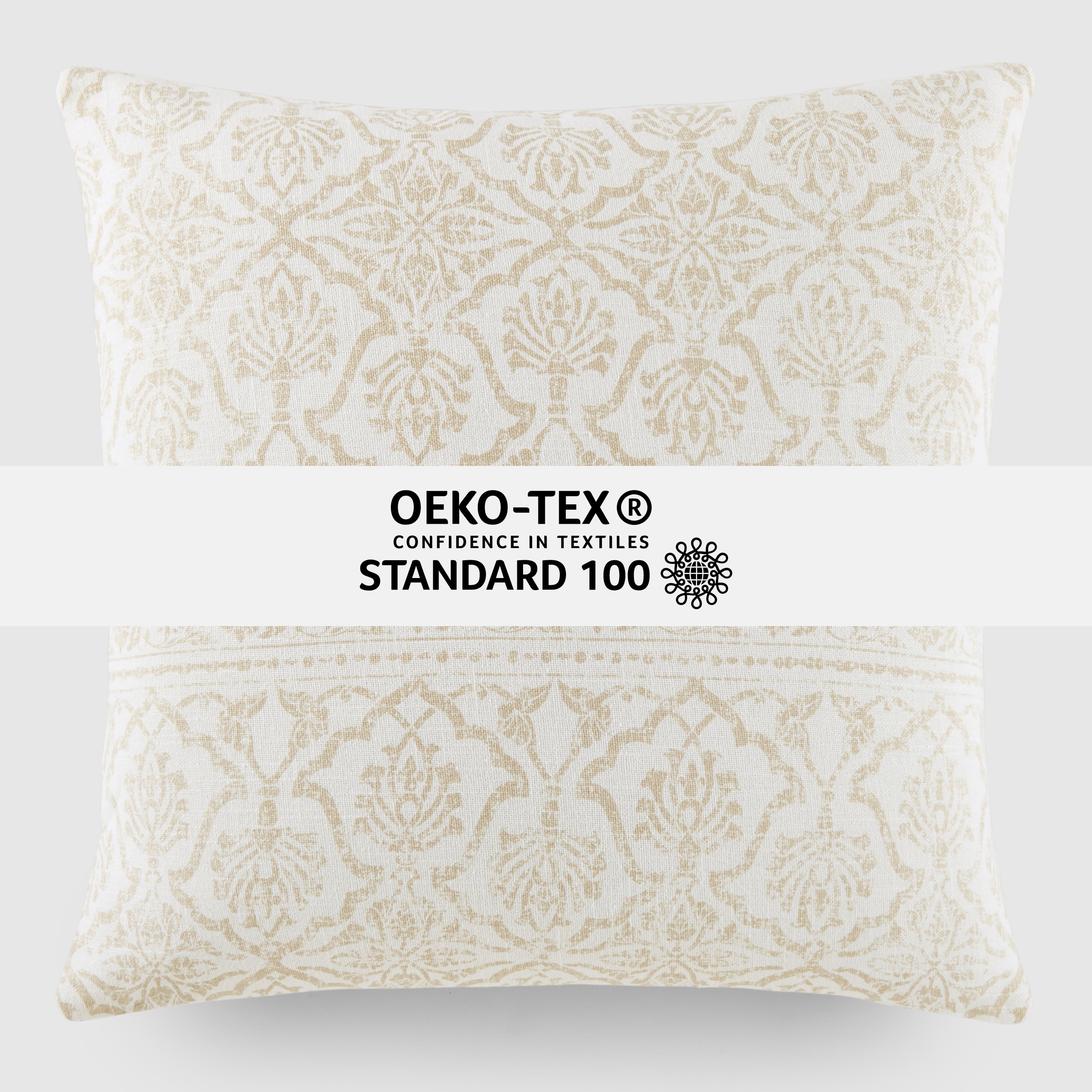 Noble Linens 2-Pack Seed Stitch Knit and Cotton Patterned Decor Throw Pillows - Natural