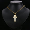 thumbnail image 4 of 14K Tri Color Gold Cubic Zirconia Religious Crucifix Charm Pendant for Necklace Chain | Jewelry Gift for Men Women | 37 x 24 MM | 8.9 grams, 4 of 4