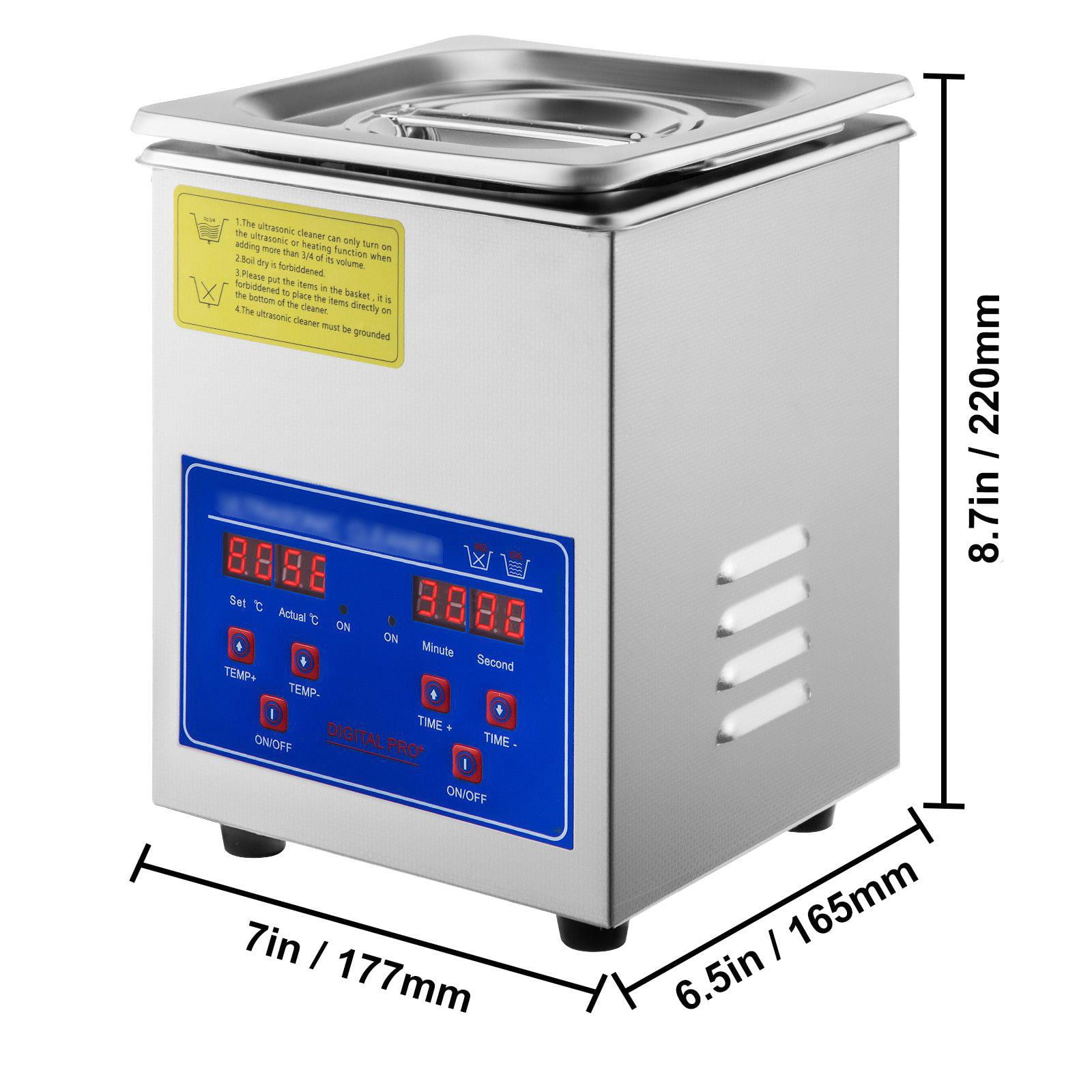 2L Digital Ultrasonic Cleaner 40kHz 304 Stainless Steel with Timer 110V for Jewelry Watch Glasses Diamond Eyeglass Small Parts