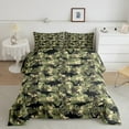 thumbnail image 2 of Manfei Dinosaur Print Comforter Sets King Size, Army Camouflage Down Comforter, Military Theme Reversible Bedding King Comforter Set, Super Cozy Room Decorative, 3 Pieces, 2 of 8