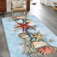 thumbnail image 3 of Starfish Shell Washable Area Rugs 2.7'x5', Summer Beach Low Pile Throw Living Room Rug Non-Slip Sturdy Edge Binding Carpet for Indoor Entryway Bedside Kitchen, 3 of 9